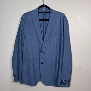 1901‎ blazer men's Large Linen Blue NEW unstructured unlined extra slim fit